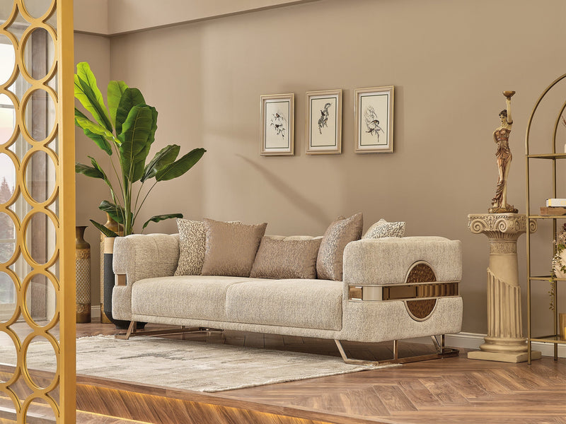 Nova Stationary Sofa Cream in Cream - 101-NOV-CEM19301-3