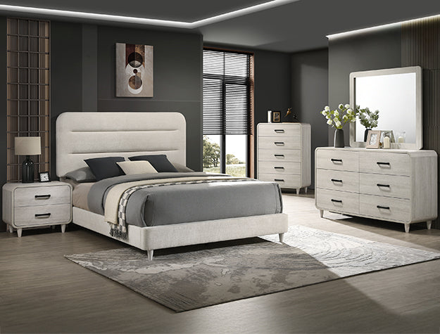 Nyomi K.Headboard/Footboard -White - B4900-K-HBFB