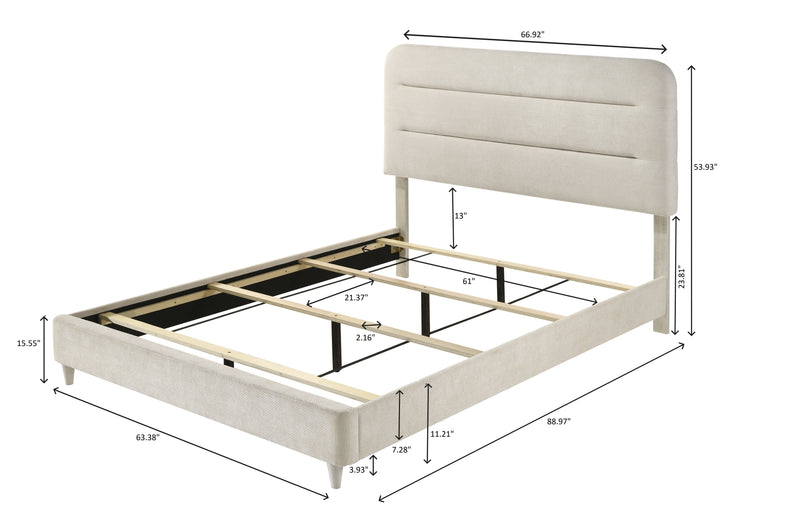 Nyomi White Upholstered Bedroom Set - Lara FurnitureBedroom Set