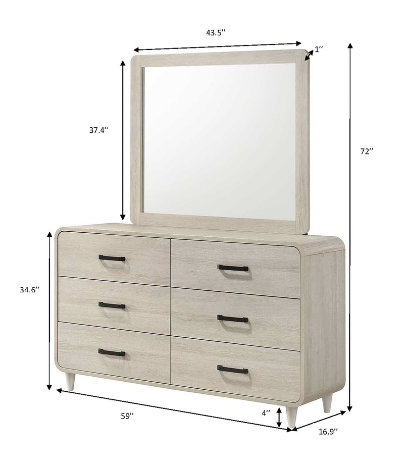 Nyomi White Upholstered Bedroom Set - Lara FurnitureBedroom Set