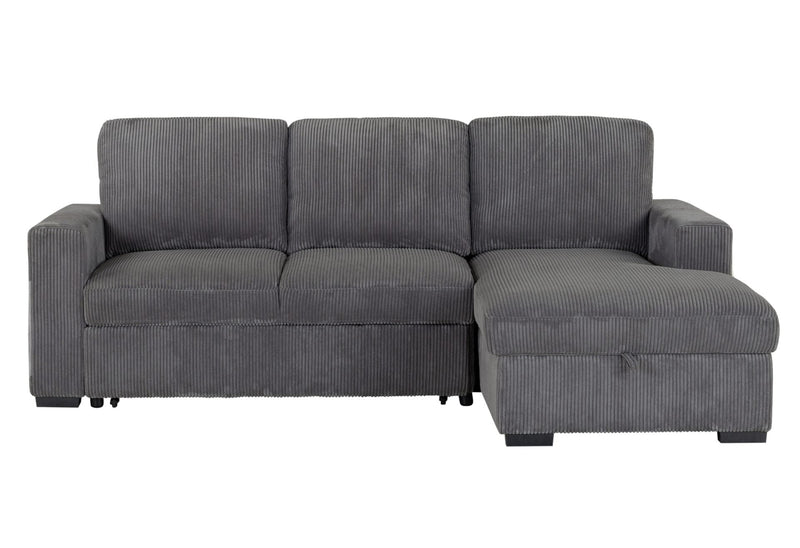 U2660 Grey L Sofa Bed Sectional Without Pullout - U2660-3-GREY-L SECTIONAL W/O PULLOUT
