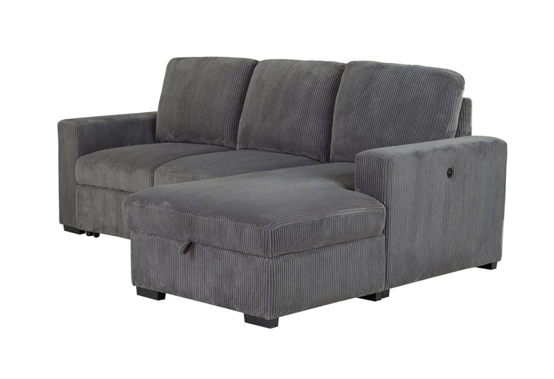 U2660 Grey L Sofa Bed Sectional Without Pullout - U2660-3-GREY-L SECTIONAL W/O PULLOUT