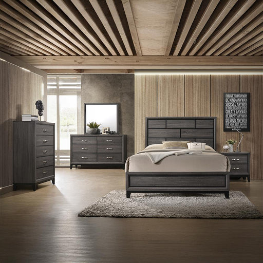 Oak Bluff - Gray Panel Queen Bed, Dresser, Mirror, Nightstand - B365-QDMN
