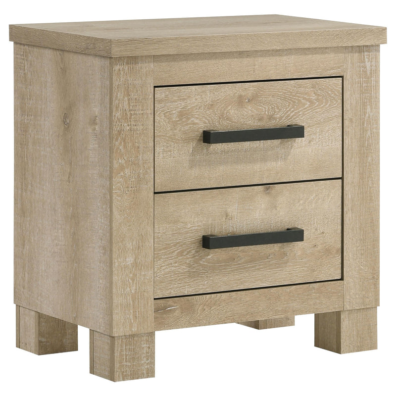 Oakglen 2-drawer Nightstand Bedside Table Weathered Oak - 225102