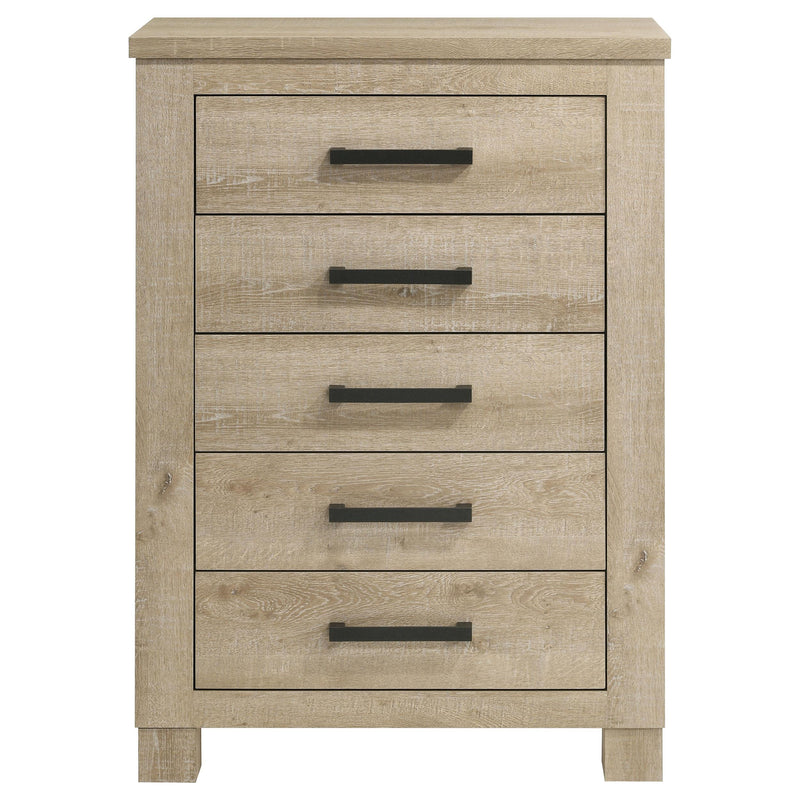 Oakglen 5-drawer Bedroom Chest of Drawers Weathered Oak - 225105
