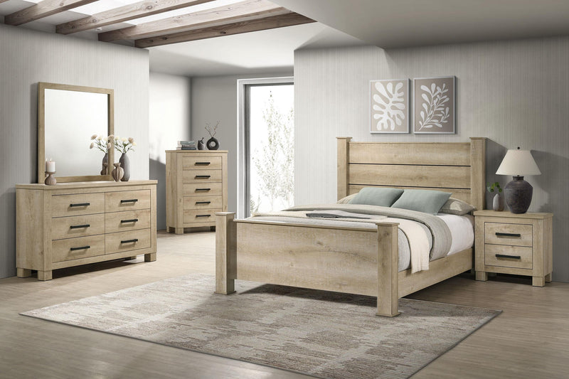 Oakglen 5-piece Eastern King Bedroom Set Weathered Oak - 225101KE-S5