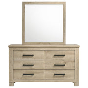 Oakglen 6-drawer Bedroom Dresser and Mirror Weathered Oak - 225103M