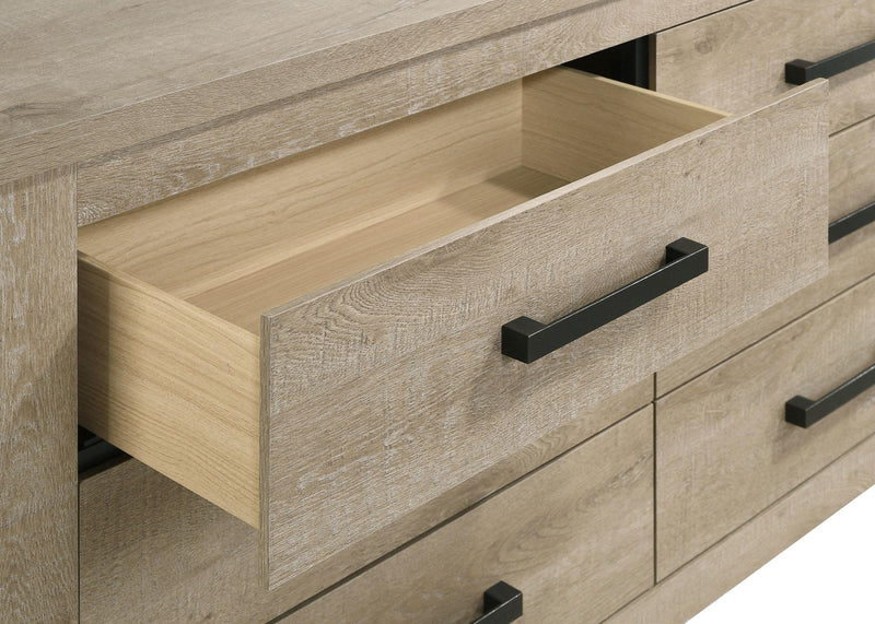Oakglen 6-drawer Bedroom Dresser Weathered Oak - 225103