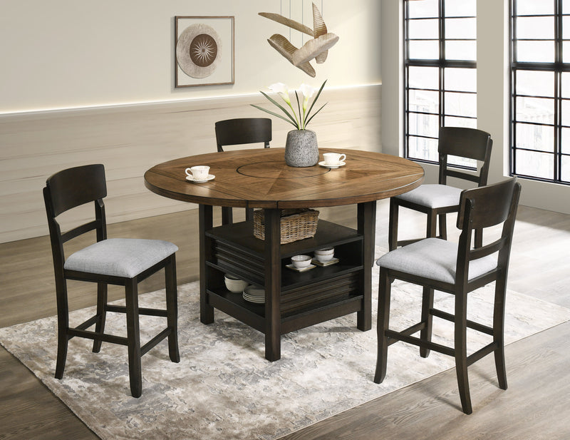 Oakly Brown Round/Square Counter Height Dining Set - Lara FurnitureCounter Height Set