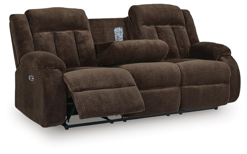 Observation Chocolate Power Reclining Sofa with Drop Down Table - PC2140699