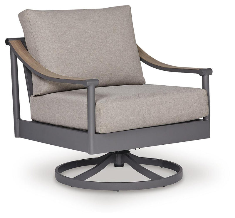 Ocean Beach Gray Outdoor Swivel Lounge with Cushion - PCP510-821