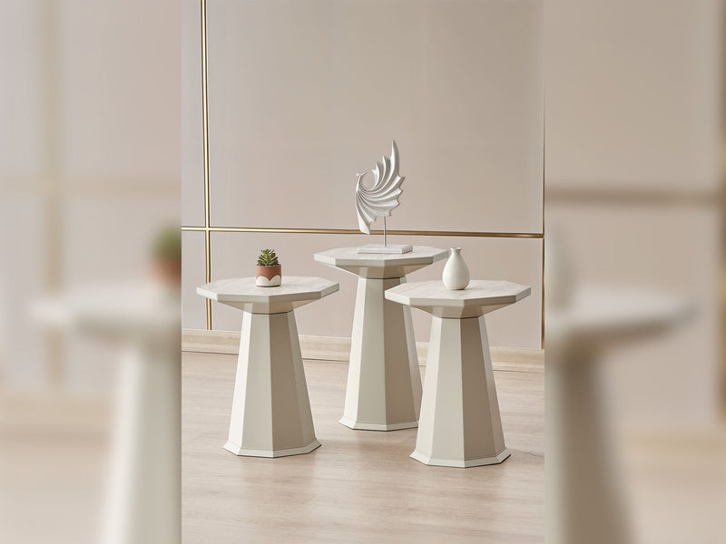 Octagonal Coffee Table in White-Walnut - 200-ALT-OCT-CT-WHI-WAL