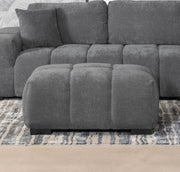 Octavia Upholstered Rectangular Ottoman Charcoal Grey - 509968