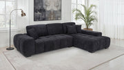 Octavia Upholstered Sectional Chaise Sofa Black - 511061