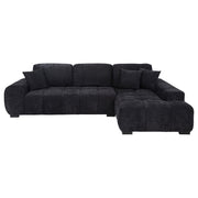 Octavia Upholstered Sectional Chaise Sofa Black - 511061