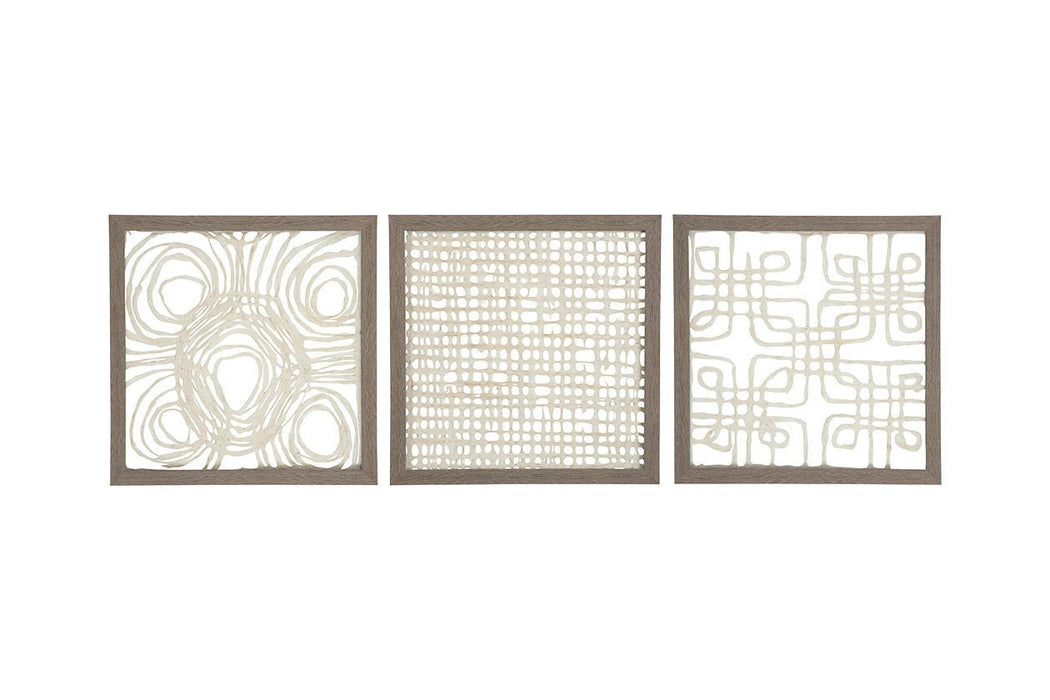 Odella Cream/Taupe Wall Decor (Set of 3) - Gate FurnitureWall Decor