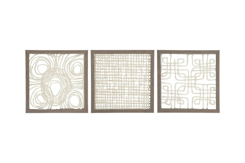 Odella Cream/Taupe Wall Decor (Set of 3) - Lara FurnitureWall Decor