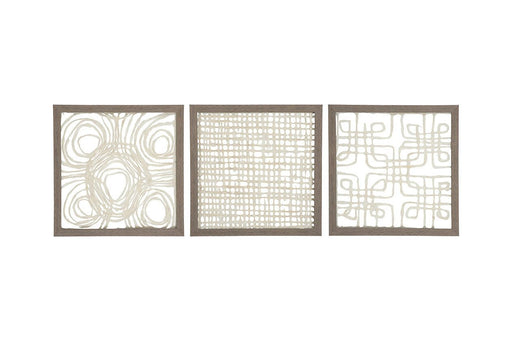 Odella Cream/Taupe Wall Decor (Set of 3) - Lara FurnitureWall Decor