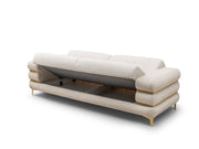 Odessa  3-pieces (Sofa & Loveseat & Chair) Livingroom Set - Gold in Cream - 200-ST-ODE-ISTANBUL01-321
