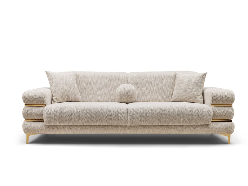 Odessa  3-pieces (Sofa & Loveseat & Chair) Livingroom Set - Walnut in Cream - 200-ST-ODE-CREMONA06-321