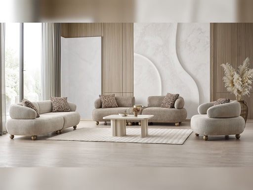 Odessa Al 4-pieces (1 Sofa & 1 Module Sofa & 2 Chair) Livingroom in Cream - 200-ALT-ODE-33M11