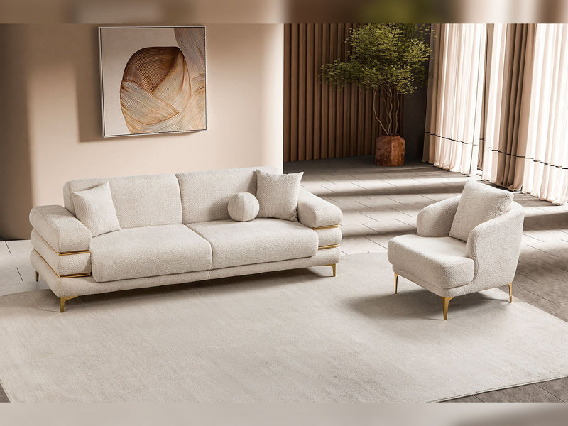 Odessa Chair - Gold in Cream - 200-ST-ODE-ISTANBUL01-B