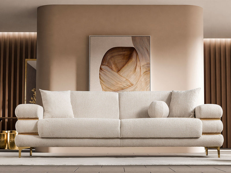 Odessa Convertible Loveseat - Gold in Cream - 200-ST-ODE-ISTANBUL01-2