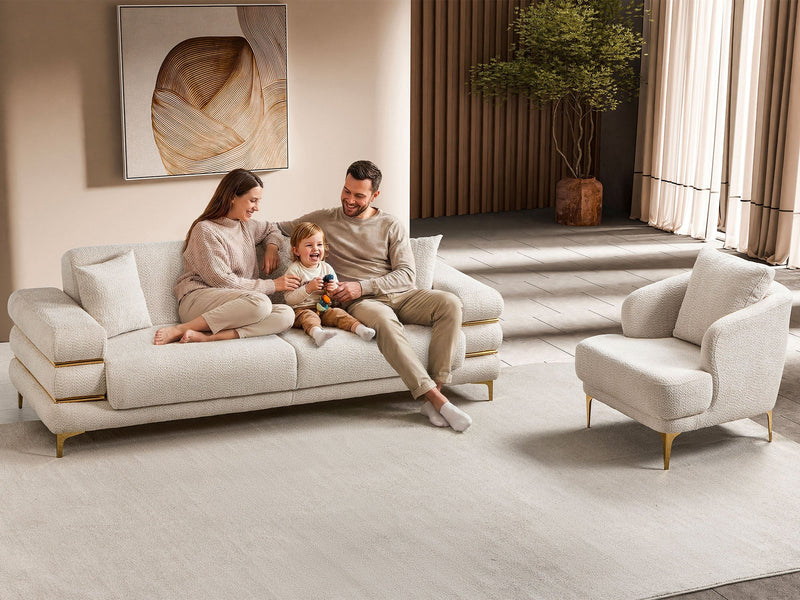 Odessa Convertible Loveseat - Walnut in Cream - 200-ST-ODE-CREMONA06-2
