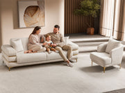 Odessa Convertible Sofa - Gold in Cream - 200-ST-ODE-ISTANBUL01-3