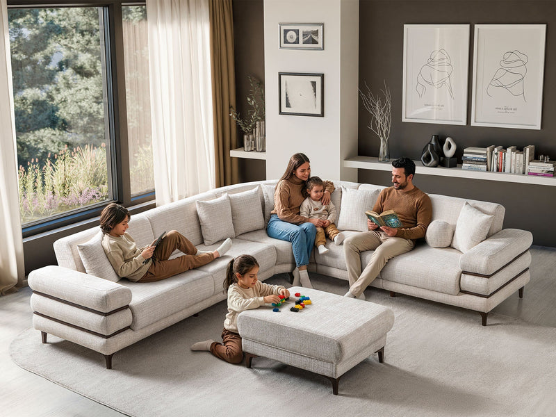 Odessa Sectional Sofa in Cream - 200-ST-ODE-CREMONA02-S