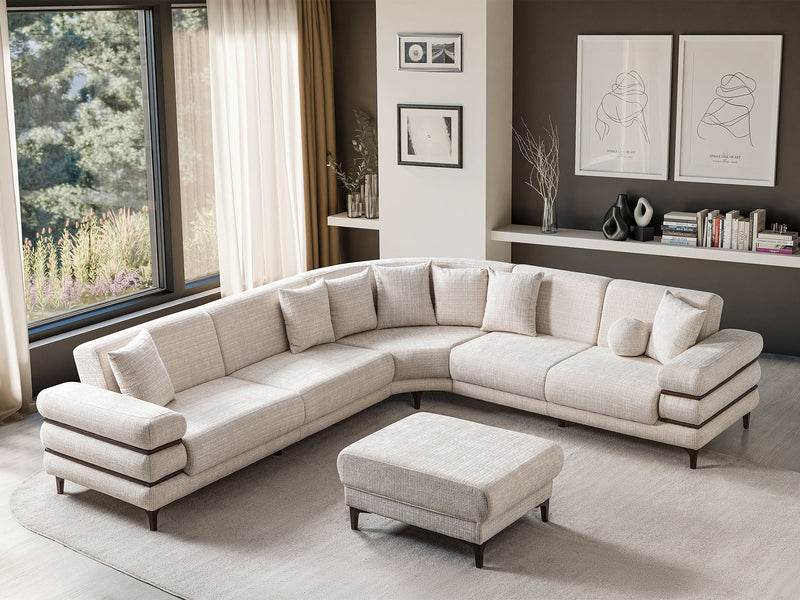 Odessa Sectional Sofa in Cream - 200-ST-ODE-CREMONA02-S