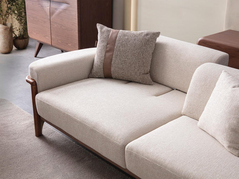 Odin 4-pieces (4 Seater Sofa &  3 Seater Sofa & 2 Chair) Livingroom Set Cream in Cream - 101-ODI-FOX01-4311