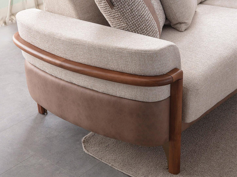 Odin 4-pieces (4 Seater Sofa &  3 Seater Sofa & 2 Chair) Livingroom Set Cream in Cream - 101-ODI-FOX01-4311