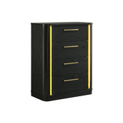 Olen - 4 Drawers Black Chest with LED Light - B312-C