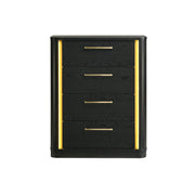 Olen - 4 Drawers Black Chest with LED Light - B312-C