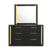 Olen - 6 Drawers Black Dresser with LED Light - B312-D