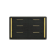 Olen - 6 Drawers Black Dresser with LED Light - B312-D