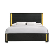 Olen - Black Panel King Bed with LED Light - B312-K-Bed