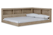 Oliah Natural Full Bookcase Storage Bed - Lara FurnitureFull Bed