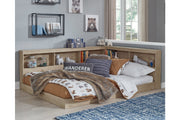 Oliah Natural Full Bookcase Storage Bed - Lara FurnitureFull Bed