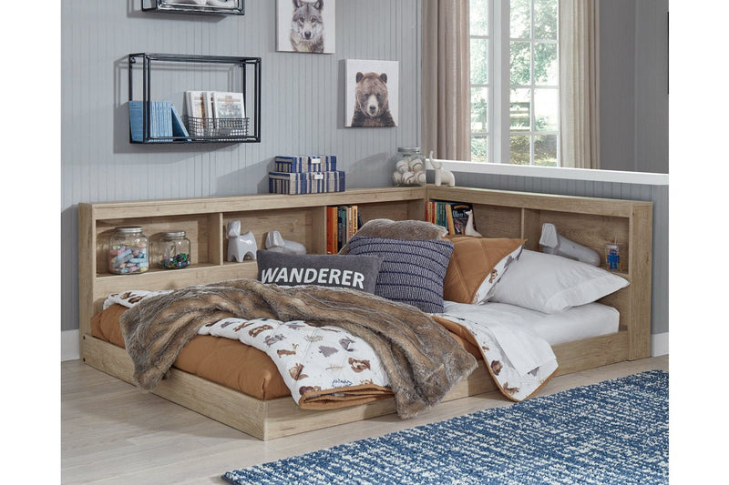 Oliah Natural Full Bookcase Storage Bed - Lara FurnitureFull Bed