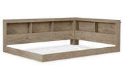 Oliah Natural Full Bookcase Storage Bed - Lara FurnitureFull Bed