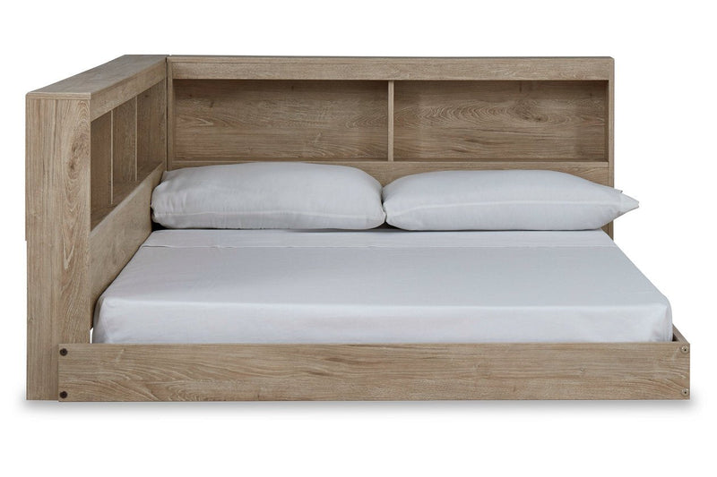 Oliah Natural Full Bookcase Storage Bed - Lara FurnitureFull Bed