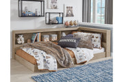 Oliah Natural Twin Bookcase Storage Bed - Lara FurnitureTwin Bed