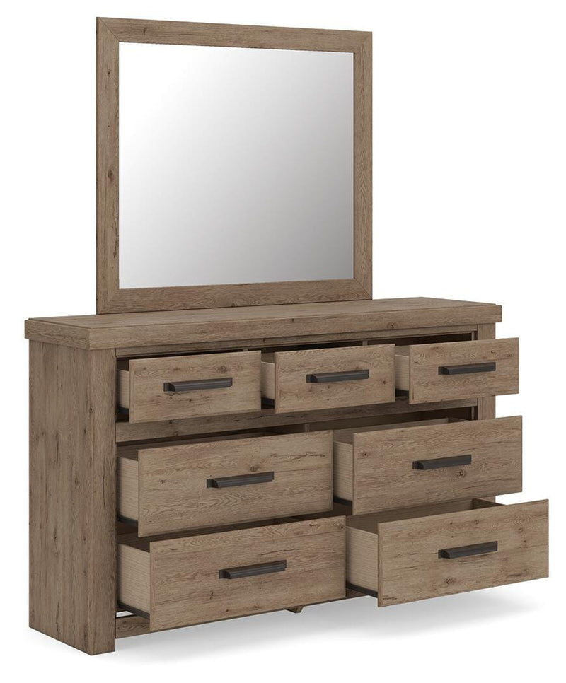 Oliandon Light Brown Dresser and Mirror - PCB2844B1