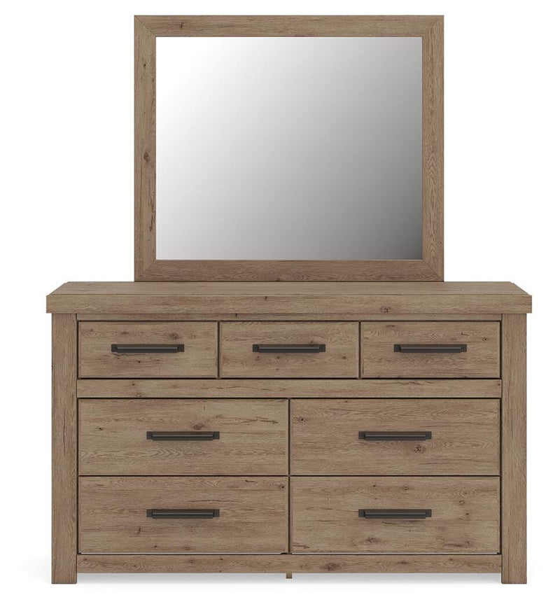 Oliandon Light Brown Dresser and Mirror - PCB2844B1
