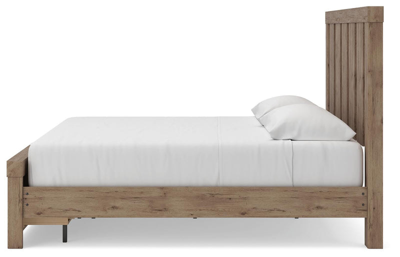 Oliandon Light Brown King Panel Storage Bed - PCB2844B7