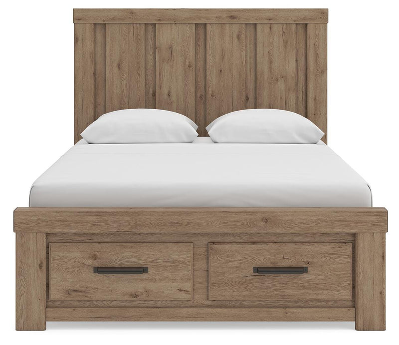 Oliandon Light Brown Queen Panel Storage Bed - PCB2844B4
