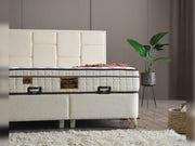 Olimpos Storage Bed With Headboard - Queen in Cream - 200-ELIF-OLI-150-EY234-SB