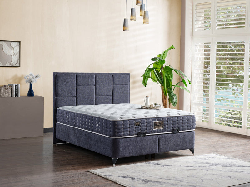 Olimpos Storage Bed With Headboard - Twin in Cream - 200-ELIF-OLI-90-EY234-SB
